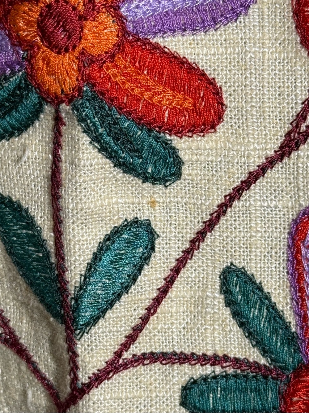Dolan Jacket XS Embroidered Floral Linen Blend Cropped Boho Festival Colorful - Picture 11 of 12